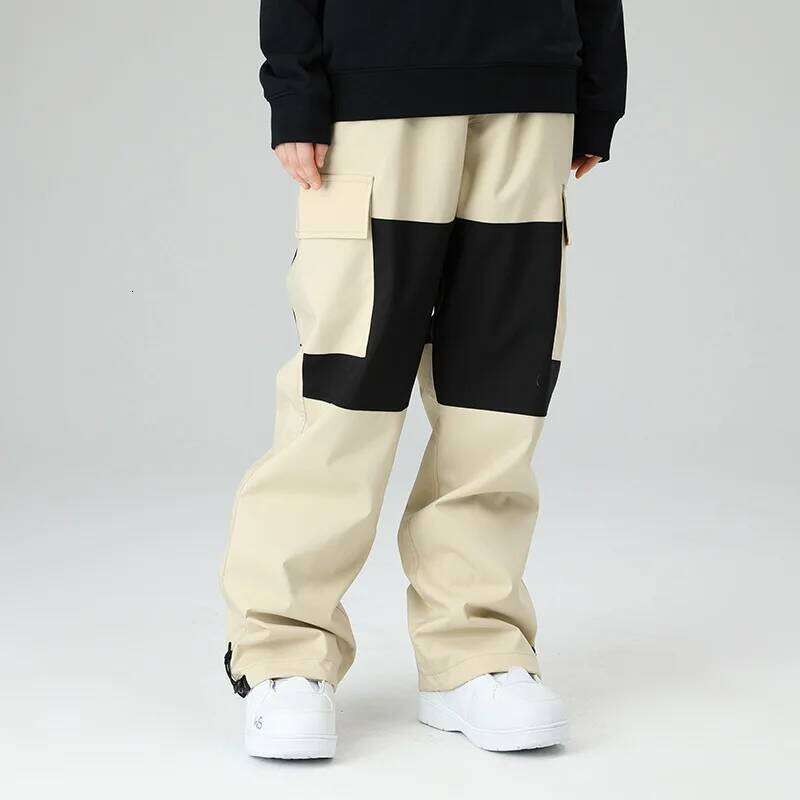 2025 New Outdoor Skiing Pants Women Windproof Waterproof Sports Winter Men Ski Trousers Loose Solid Breathable Snowboarding Pant