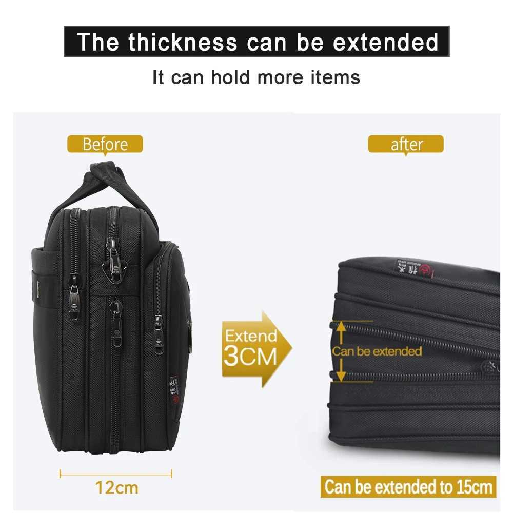 Business mens briefcase canvas waterproof large capacity 15.6 inch laptop bag work bag business bag official office bag W250610