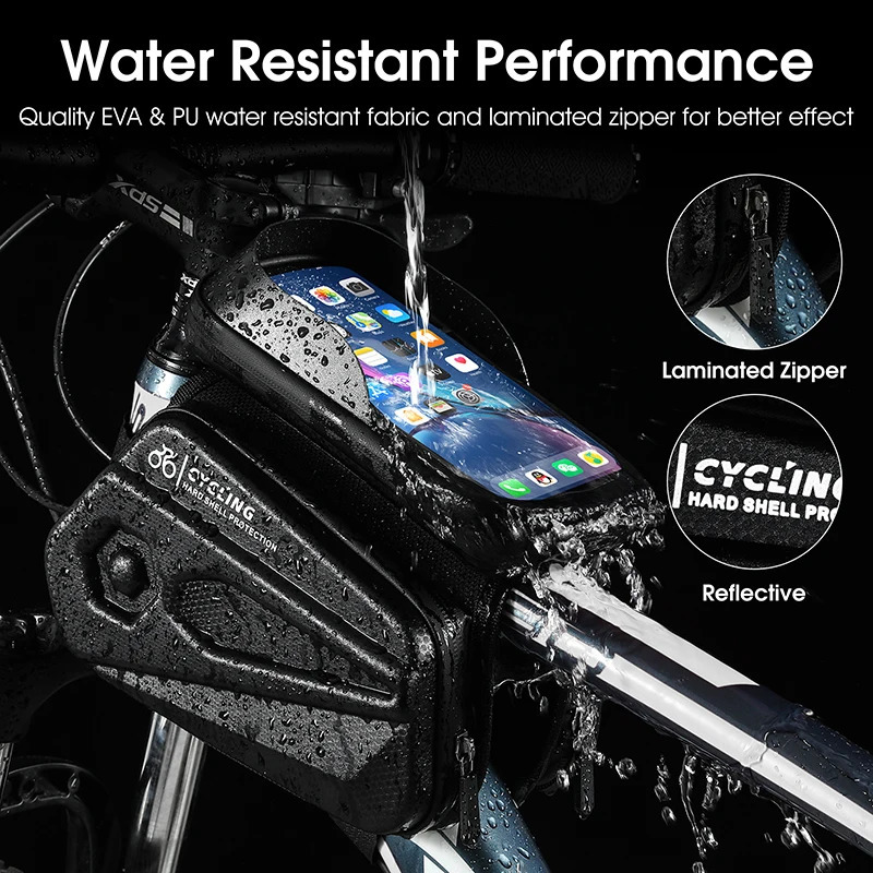 WEST BIKING Bicycle Bag Front Frame MTB Bike Bag Cycling Accessories High Quality Waterproof Touch Screen Top Tube Phone Bag 250610