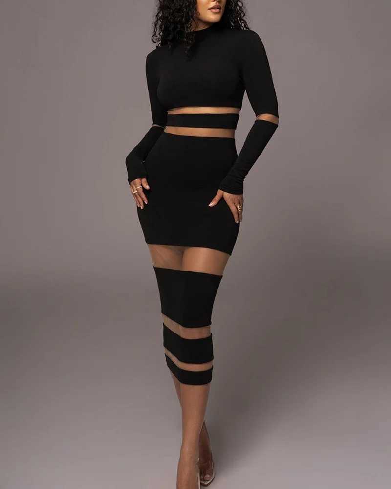 Evening Party Club Bodycon Maxi Dress for Women Spring Autumn Sexy Off Shoulder Lace Patch Long Sleeve Midi Dress XJ250610