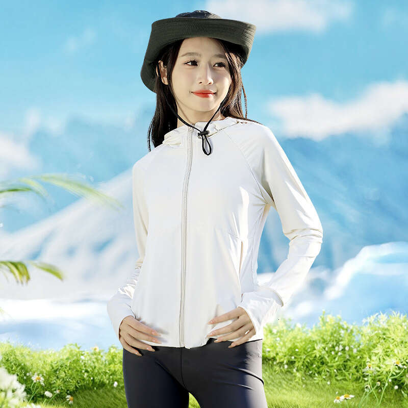 Designer Clothing 2025New Ice Silk Jacket Summer Thin Slimming Hooded Coat, Sun Protection Clothing, Tight-Fitting Top