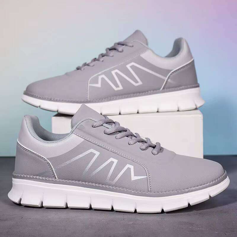 Factory Price Leather Upper Sport Men Sneakers Light Weight Running Shoes