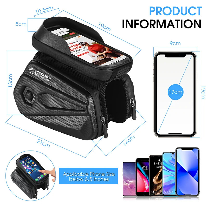 WEST BIKING Bicycle Bag Front Frame MTB Bike Bag Cycling Accessories High Quality Waterproof Touch Screen Top Tube Phone Bag 250610