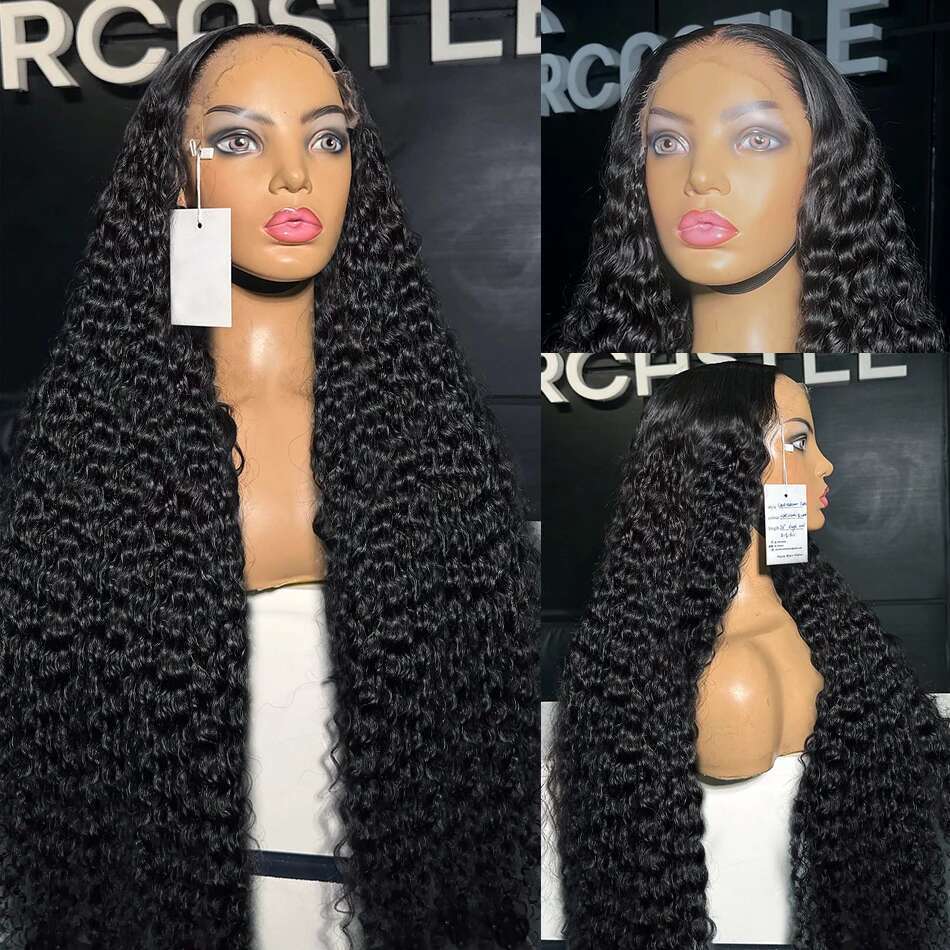 30 40 Inch Deep Wave 13x4 Front Human Hair 220 Density 13x6 HD Lace Frontal Curly 5x5 Glueless Closure Wig For Women