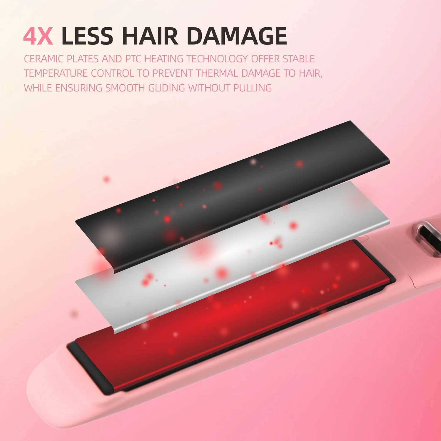 Professional Hair Straightener 500F Plasma Hair Straightener Smooth Frizz Straightening Irons Hair Styling Tool 110-240V W250610
