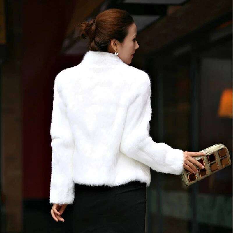 Women's Real Rabbit Fur Coat Fluffy Plush Coats New Autumn And Winter Ladies Long Sleeve Special Woman Clothing Overcoat Female