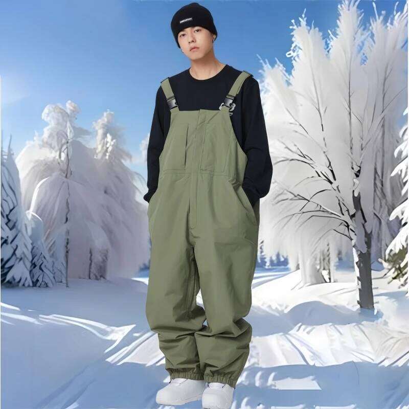 Ski Waterproof Cold Resistant Snowboarding Strap Pants for Women Men 2025 3L Windproof Outdoor Sports Skiing Trousers