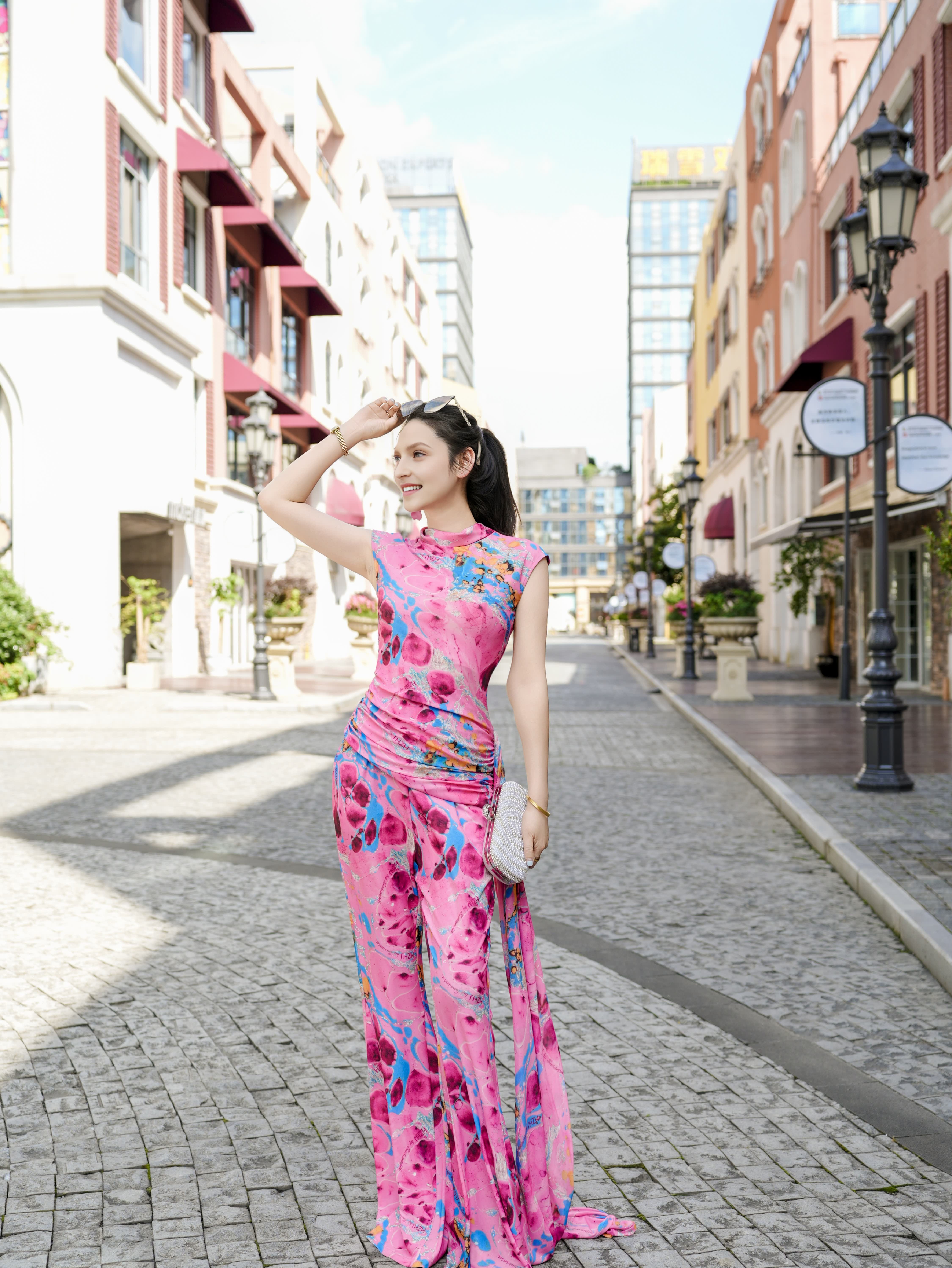Summer new Original Designer Sakura Love Set Pants Show Thin French Elegance Sister on daily,party,business,festival,be gift for mom and friend.