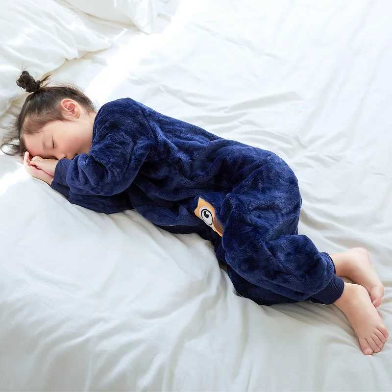 MICHLEY Cartoon Owl Kids Sleeping Bag Cute Flannel Sack Sleepsack Thick Warm Sleepwear Wearable Blanket Bodysuit 1-6T Gifts y250610NLTH