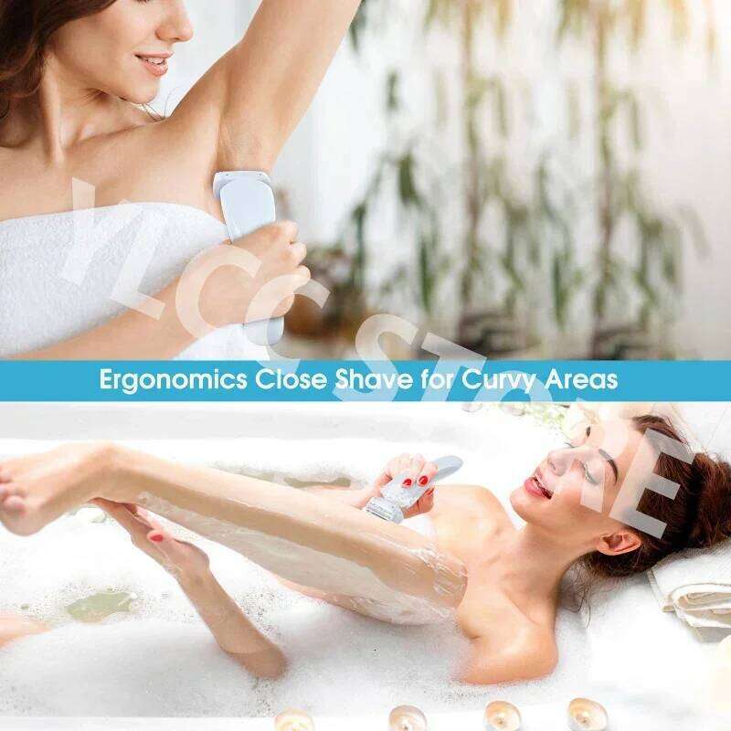 Electric Razors Women 2 In 1 Bikini Face Shavers Hair Removal for Underarms Legs Ladies Body Trimmer IPX7 Waterproof