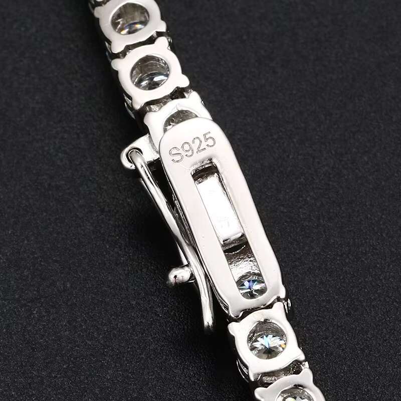 OACOCA Hip Hop Style 925 Sterling Silver 4mm Diamond Vvs Moissanite Tennis Chain Necklace Jewelry