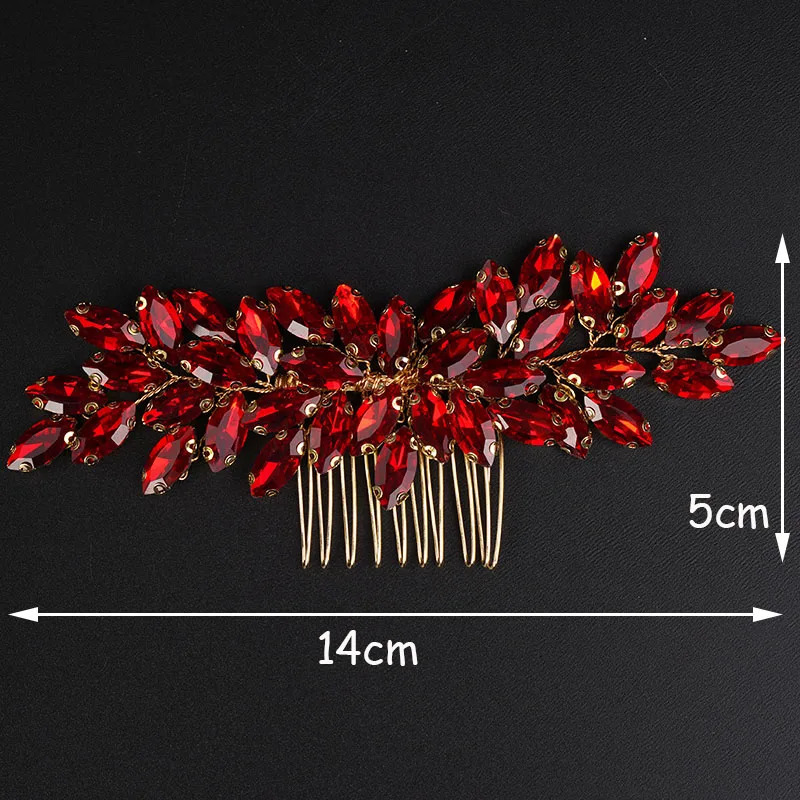 Fashion Rhinestone Hair Comb for Bridal Headpiece 9 Color Wedding Hair Accessorie Handmade Tiara Headdress Party Headwear 250610