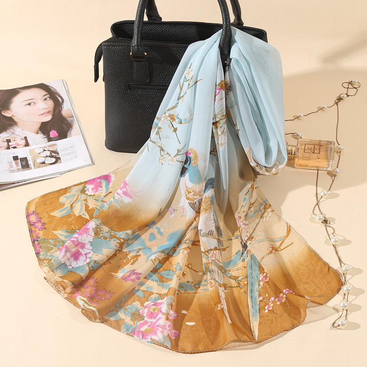 K976 Summer Korean scarf headscarf women's light and thin shawl scarf dual-use Korean style all-match