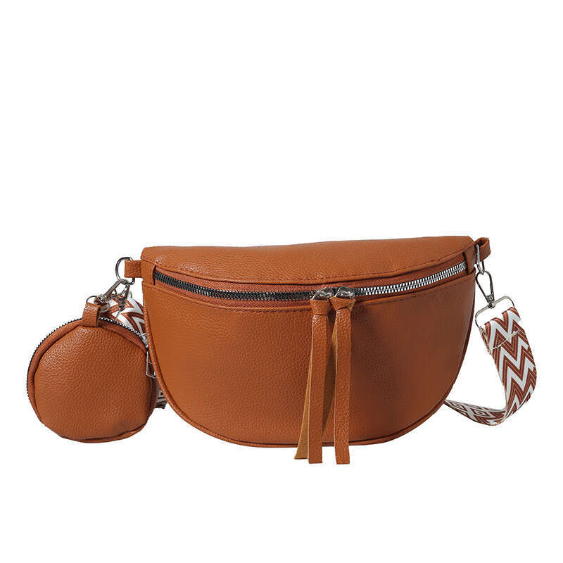 Niche Design Women's Chest 2024 New PU Texture Single Shoulder Crossbody Solid Color Simple Fashion Waist Bag