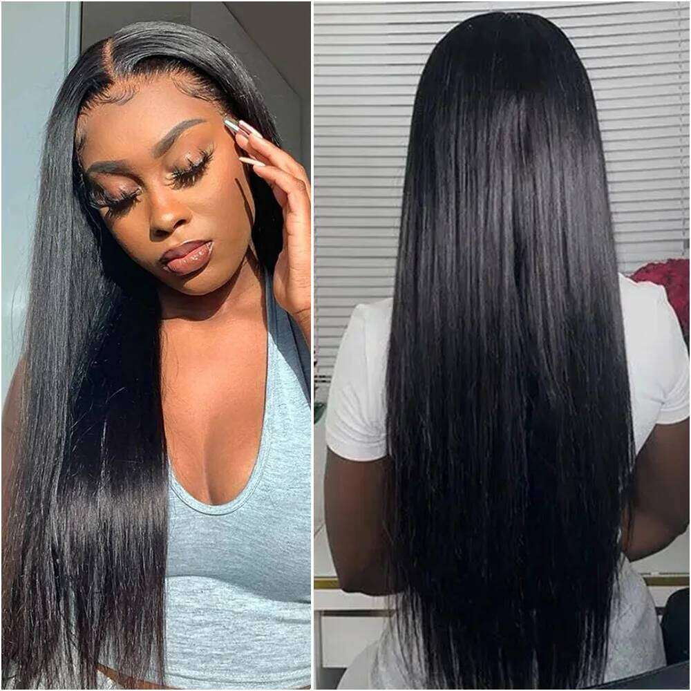 200% Density 13x4 Bone Straight Front Wigs 100% Natural Human Hair 36 38 Inch 13x6 Hd Lace Frontal Wig Preplucked For Women