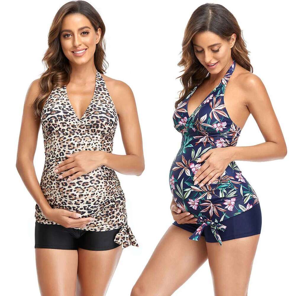 Women Maternity swimwear Pregnant swimsuit Bikinis Beachwear Ruffles Bathing Suit Swimsuit Sexy Split High Waist