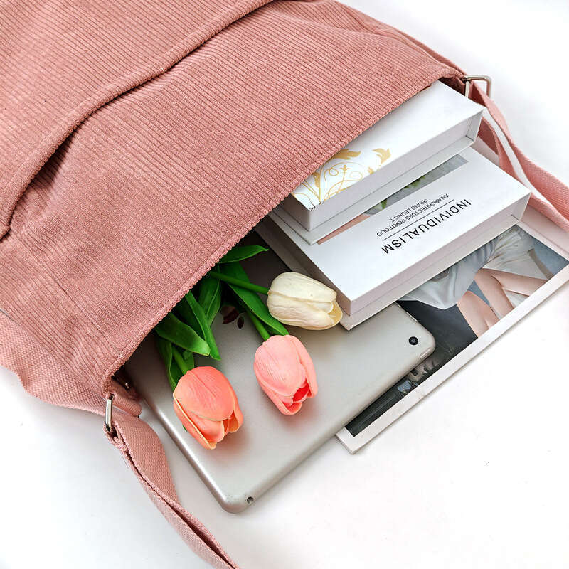 New Corduroy 2025 Simple Casual Stylish Solid Color Shoulder Underarm Handheld Tote Bag 250531