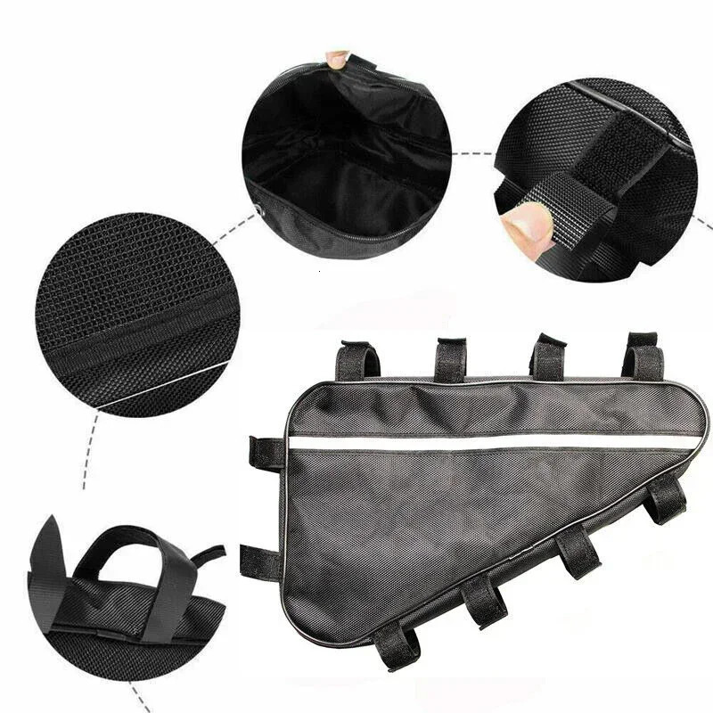 Bicycle Triangle Battery Pack Waterproof 210D Oxford Cloth Converted MTB Road Bike Tube Frame Case Storage Bike Bag 250610