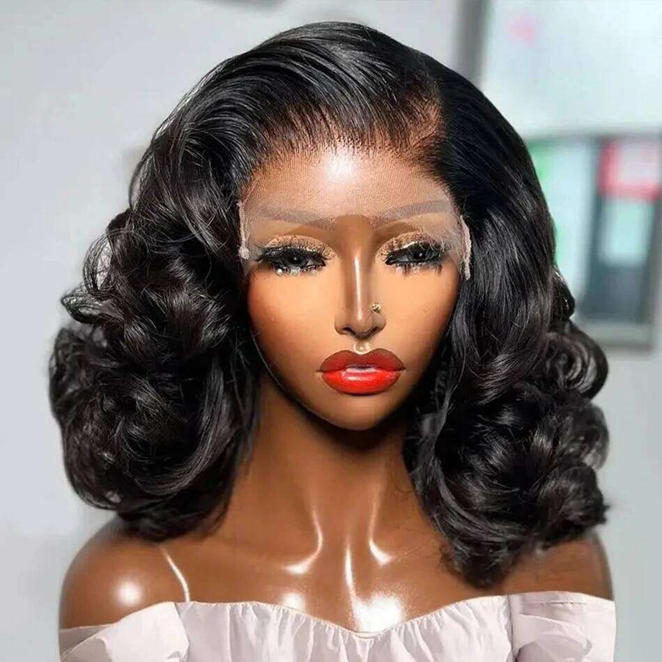 250% Density 14-22Inch 100% Vieame Loose 13x4 Frontal Bouncy Wave Wig with Human Hair Natural For Black Women