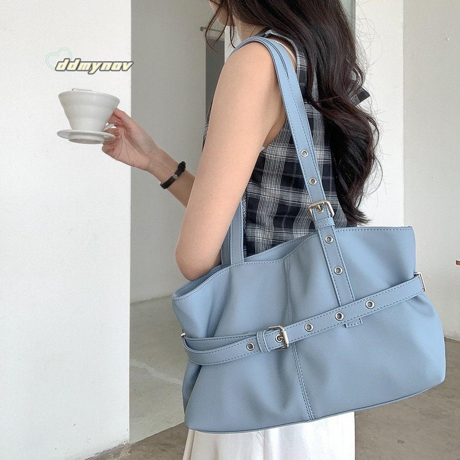 New Women's Single Shoulder Large Capacity 2025 Spring Summer Commuter Fashion Minimalist Tote Bag for Women ddmynov