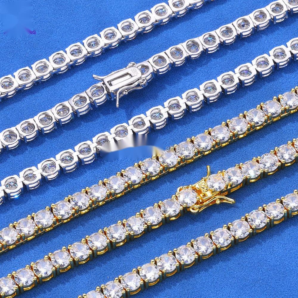 OACOCA Moissanite Chain NECKLACES Jewelry Manufacturer 2-6mm VVS Tennis Diamond Trendy Unisex Hip Hop Men Gift