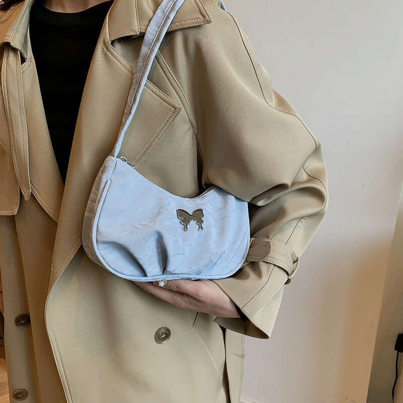 Pleated Shoulder New Niche Design Versatile Ins Underarm Trending Korean Style Women's Bag This Year