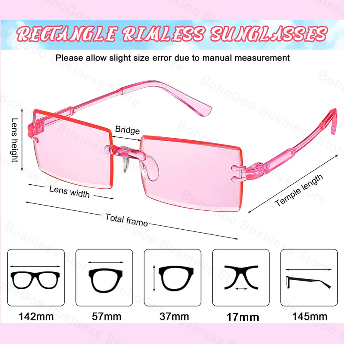 12-60Pcs Rimless Rectangle Party Sunglasses for guest Tinted Retro Square Glass UV400 Glasses for Wedding Birthday Outdoor Decor 250530