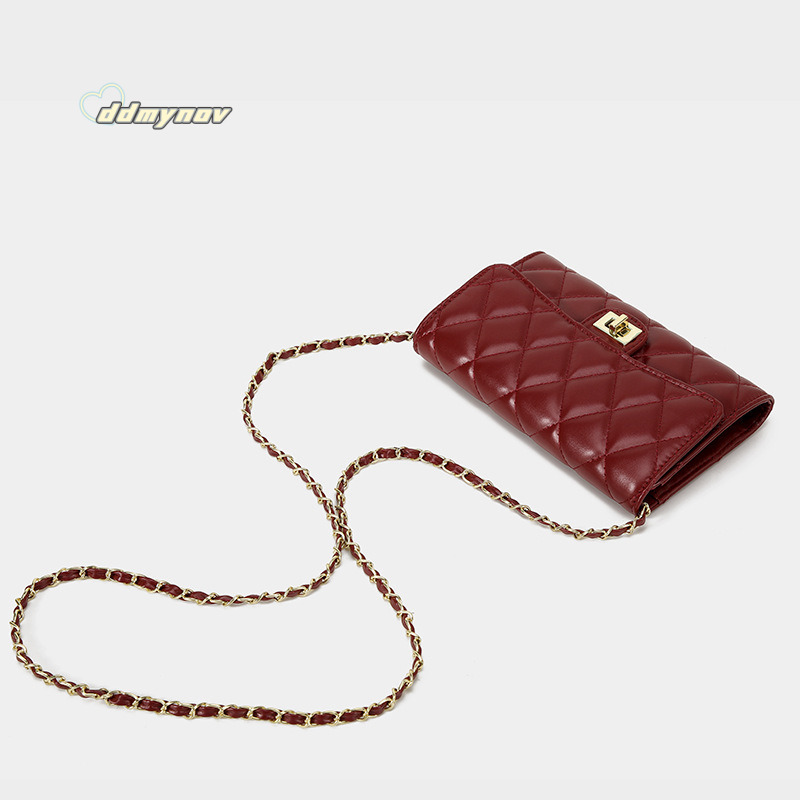 Korean Style Quilted Chain for Women 2025 New Internet Celebrity Small Square Elegant Simple Fashion Ladies Crossbody Bag ddmynov