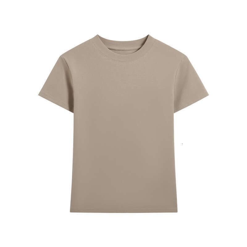 2025 Summer New Style Regular Shoulder Sleeve T-Shirt Fit Waist Hot Girl Casual Slim Round Neck Short Top for Women-pink