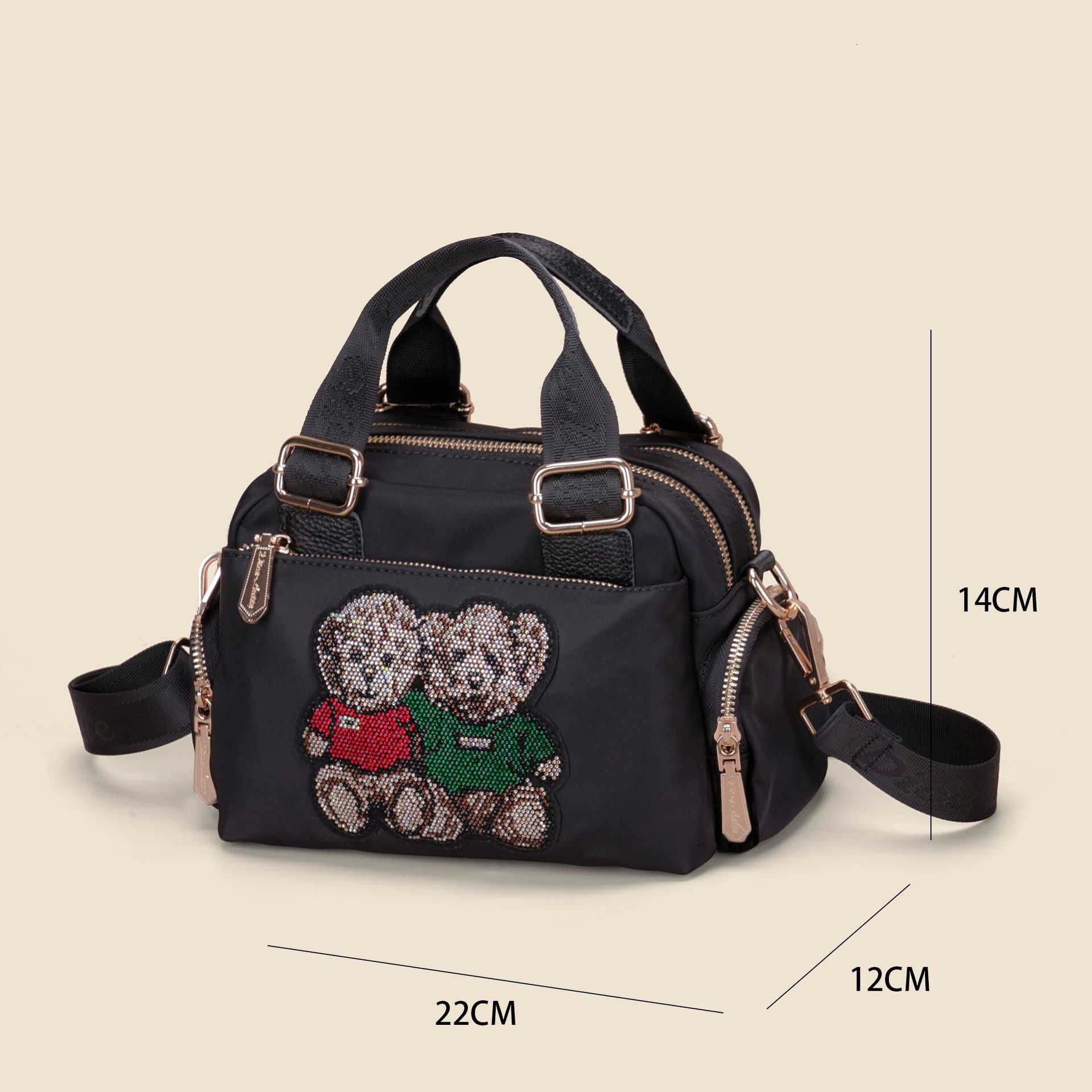 Free Shipping New Simple Crossbody Bag Women's Luxury Small Panda Diamond-encrusted Handbag Lightweight Phone Bag For Girls Shoulder Bag For Desi