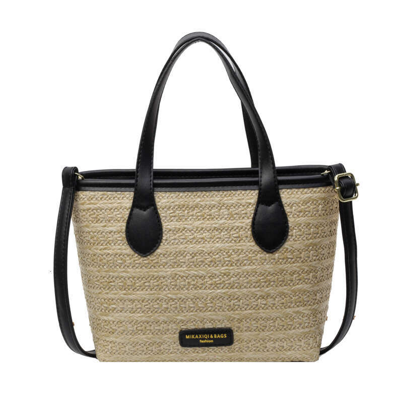 Beach Woven Bucket for Women 2024 New Fashion Trendy Straw Stylish Versatile Simple Shoulder Bag GUHUISHU