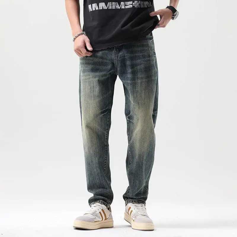 Mens Cowboy Pants Straight Graphic Summer Jeans for Men Grunge Y2k Stylish Aesthetic Korean Fashion Trousers Cheap Vintage Washed M250610