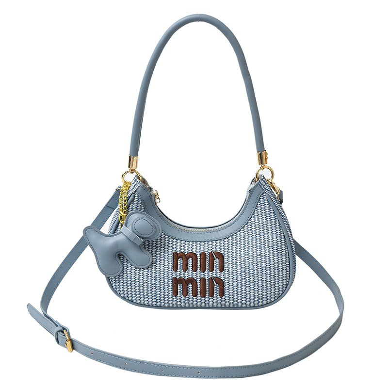 designer bag woven crescent-shaped underarm bag for women 2025 versatile letter single-shoulder crossbody bag crescent-shaped bag free shipping