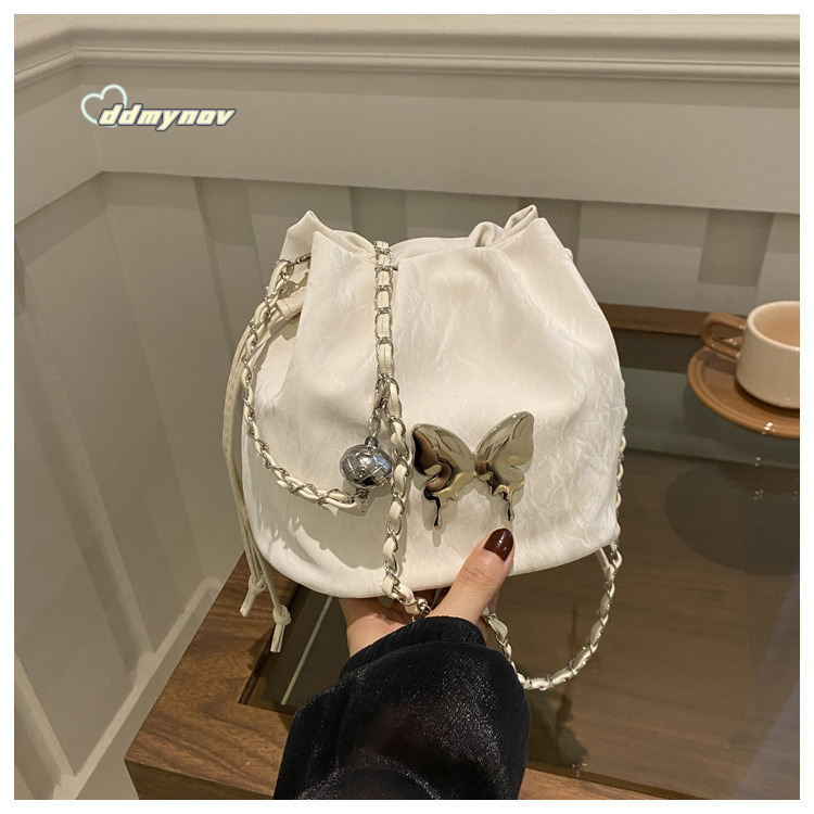 Summer Small for Women 2024 New Design Sense Niche Designer Chain Crossbody Fashion Bucket Bag ddmynov