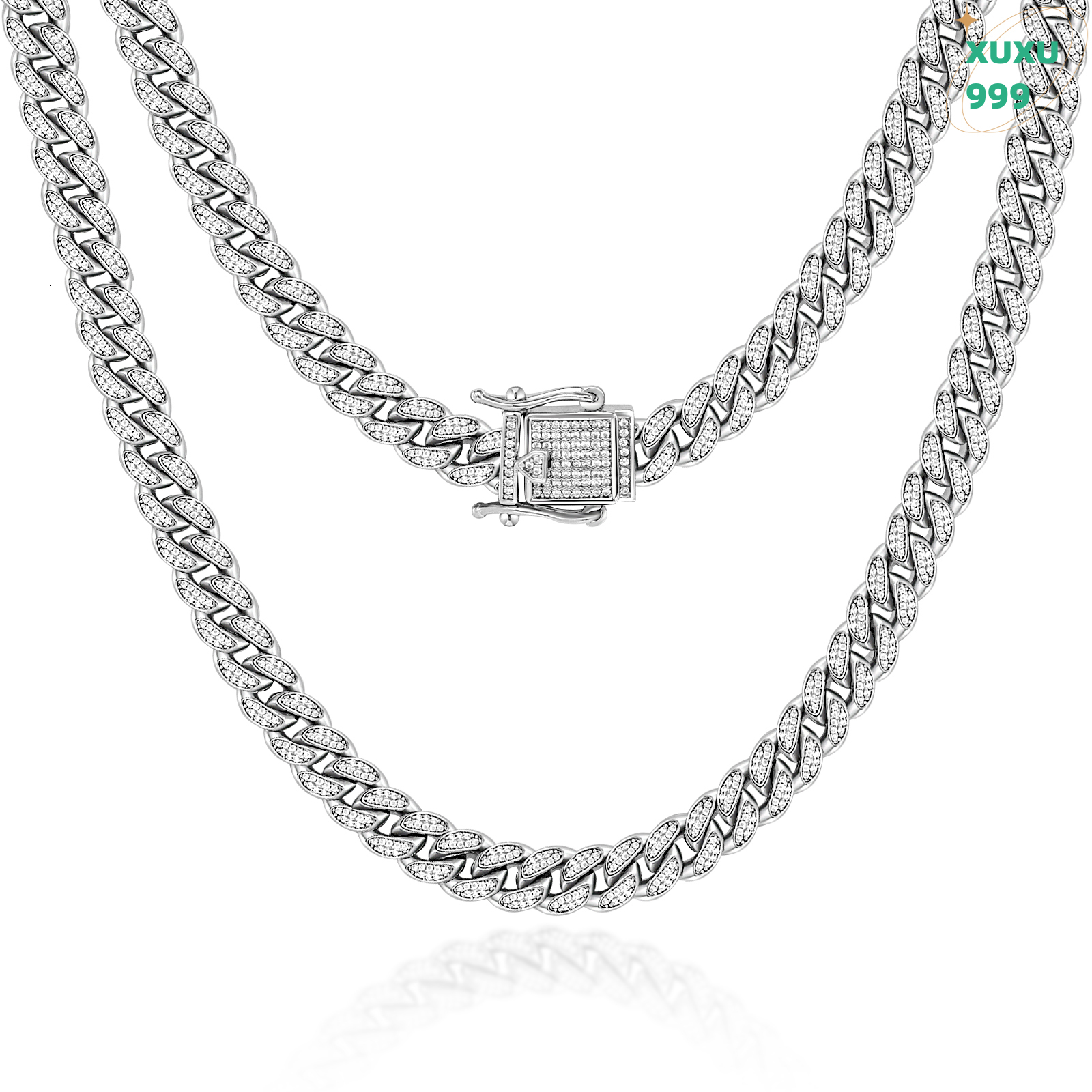 OACOCA Huiyue Cuban Chain Hiphop Jewelry Necklace S925 Silver Necklace Iced Out ZIRCON Cuban Chain Necklace