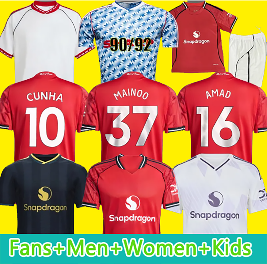 25 26 Manchest er United Soccer Jerseys GARNACHO HOJLUN MARTINEZ CASEMIRO UTD Retro Football Shirt Tracksuit men kids kit 2025 MAINOO ZIRKZEE Pre match icon jersey