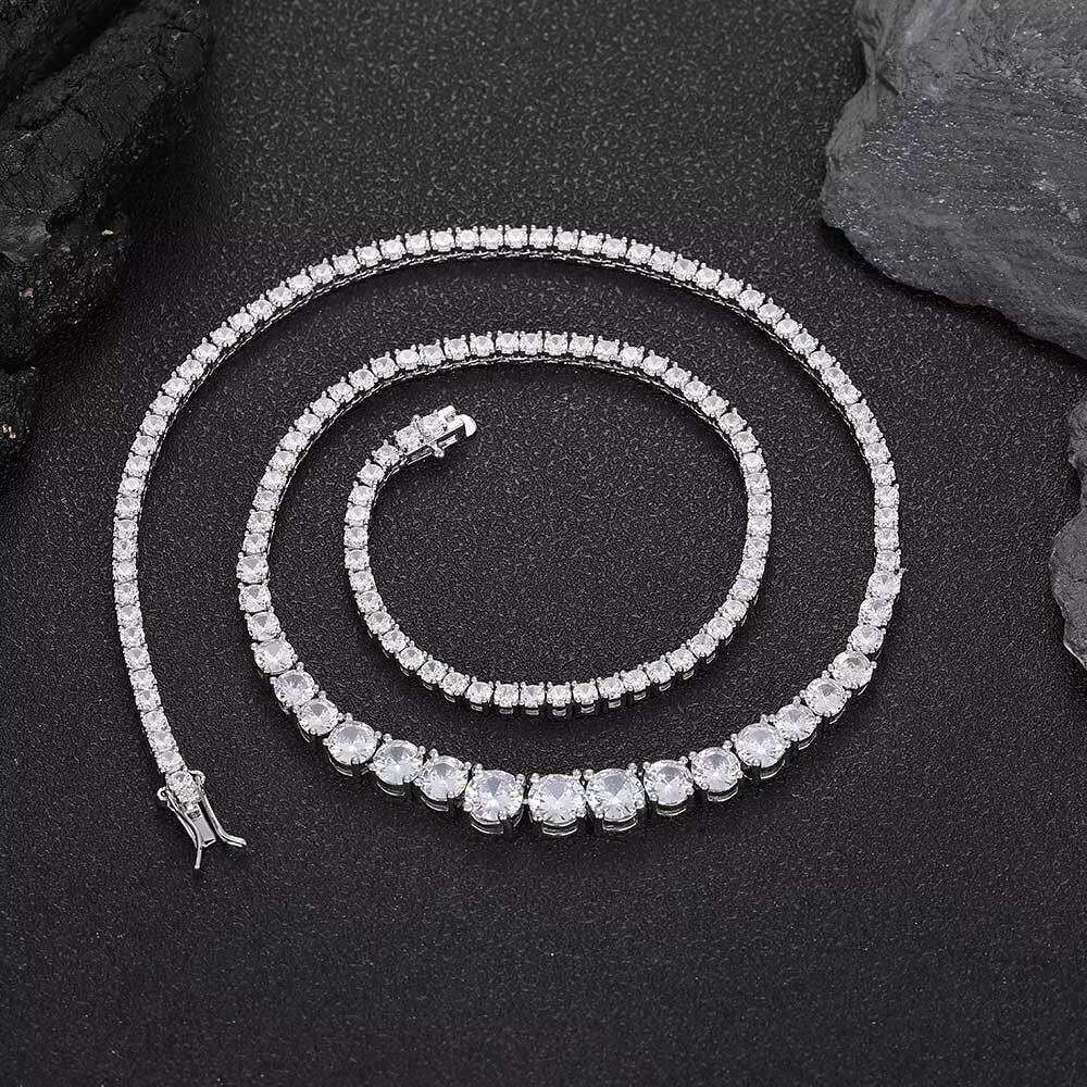 OACOCA Cuba Chain Vvs Moissanite Diamond Tennis Chain Necklace Bracelet Hip Hop 925 Sterling Silver