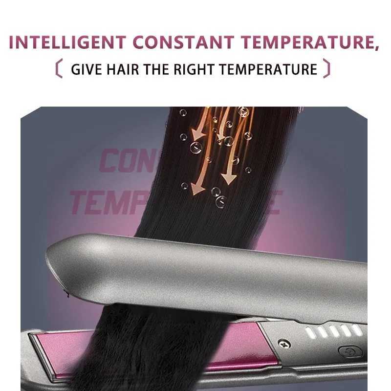 Kemei Ceramic Flat Iron Professional for Less Frizz Hair Straightener Smooth Finish Floating Plates Styling Tool Quick Heat Up W250610
