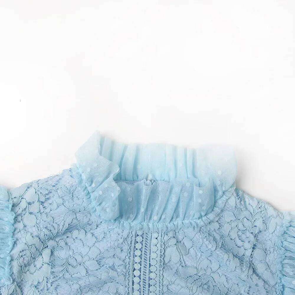 VGH Solid Patchwork Mesh Slimming Dress For Women Stand Collar Sleeve High Waist Minimalist Long Dresses Female Fashion New