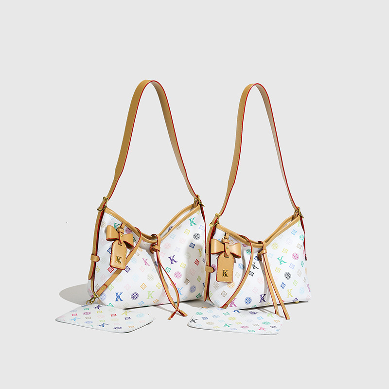 Women's Shoulder 2025 New Three-Color Printed Underarm Color-Block Large Capacity Casual Crossbody Bag