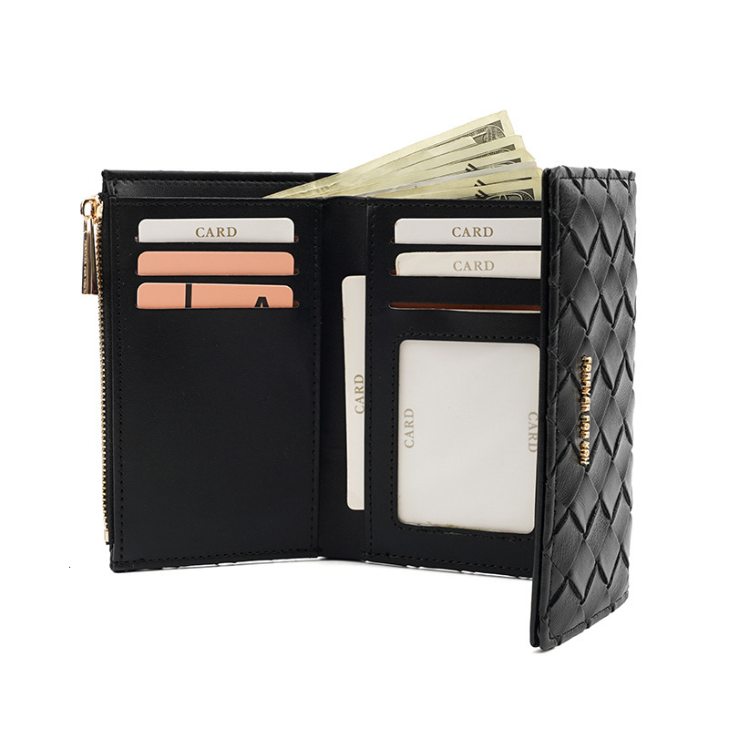 Free Shipping 2025 New Designer Bag Exquisite High-end Women's Wallet Woven Pattern Multifunctional Large Capacity Coin Bag Exquisite Practical C