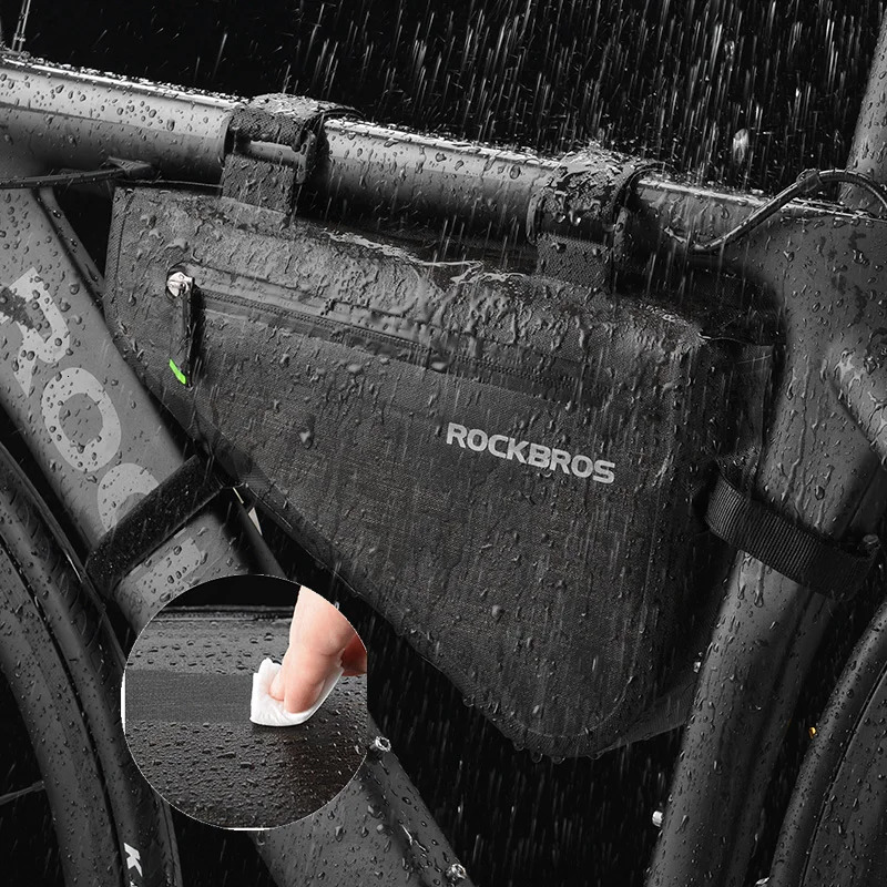 ROCKBROS 8L MTB Road Bike Bags Triangle Bag Pouch Reflective Rainproof Pannier Portable Adjustable Bicycle Bag Bike Accessories 250610