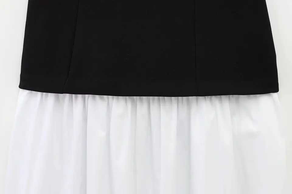 TRAF 2025 Womens Spring collection Elegant fashion party dress color contrast patchwork sexy strapless dressXJ250610