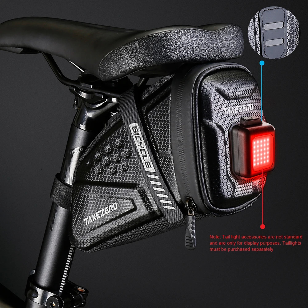 0.8L Bicycle Saddle Bag Reflective Bicycle Tool Holder Bag Quick Release Bike Seat Rear Tool Pouch Outdoor Cycling Tail Bag 250610