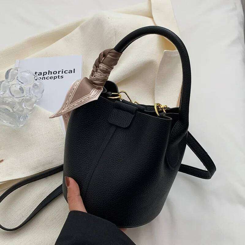 Fashion Women Crossbody Autumn Winter Shoulder Brand Design Bucket Bag Ladies PU Leather Portable Hand Bags