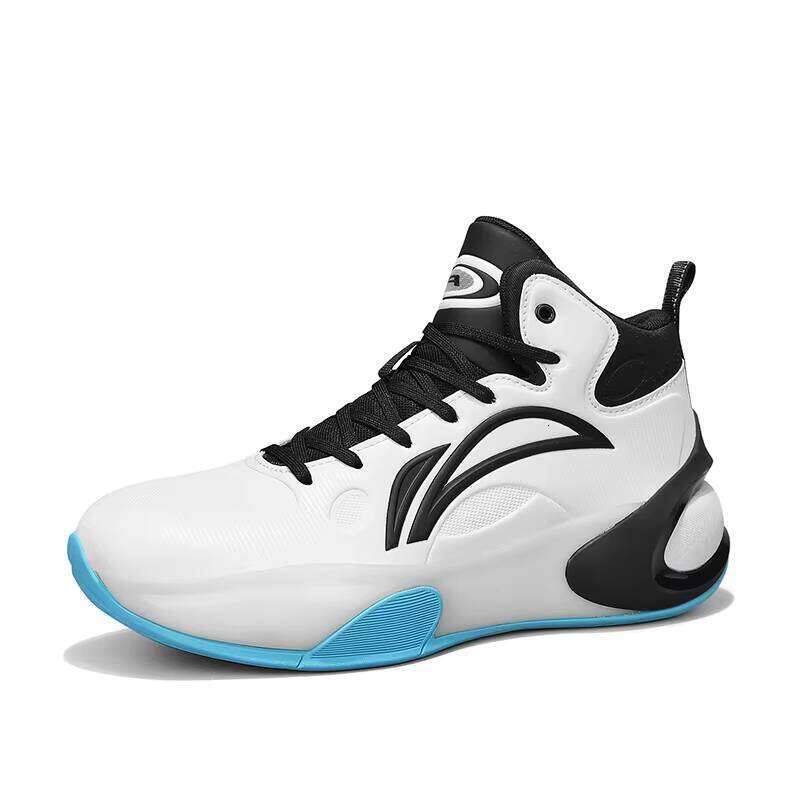 high quality anti slip rubber sole breathable sneakers sports leather upper womens mens basketball shoes