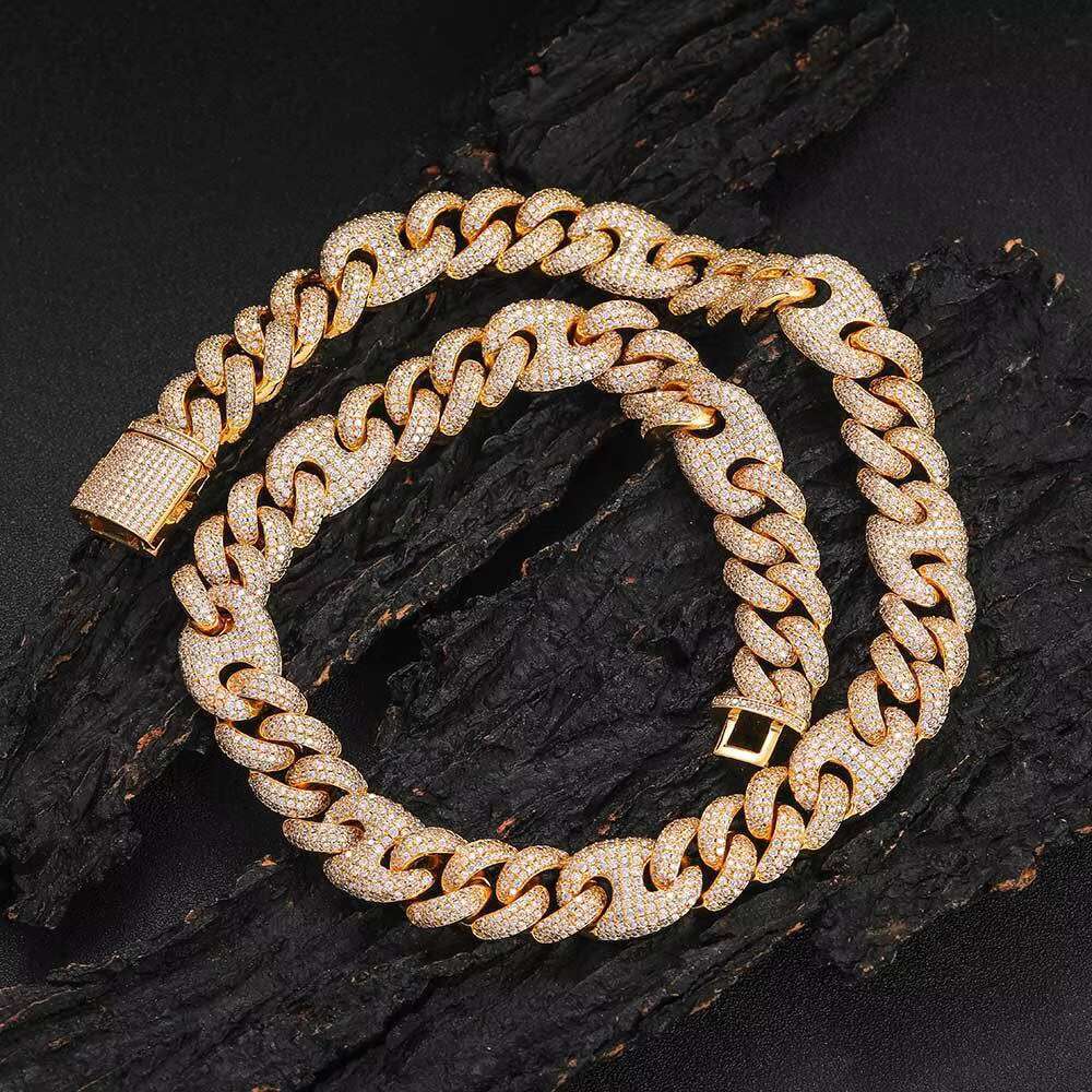 OACOCA Hip Hop 15mm Cuban Chain Iced Out Necklace for Men Designer Fine Fashion Necklaces Women Dainty Charms for Necklace