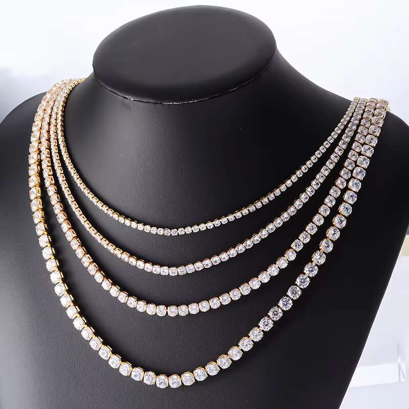 OACOCA Latest Light Luxury Style Moissanite Cuban Chain Necklace Stainless Steel with Gold Plating Religious Gift for Friends