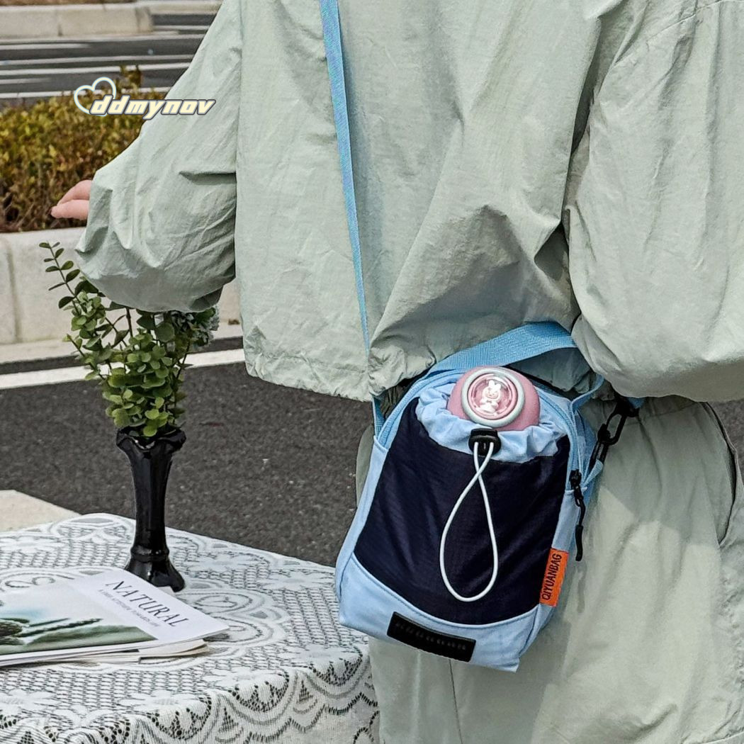 Summer Color-Block Portable Bottle Small Women 2025 New Lightweight Crossbody Phone Multifunctional Water Cup Bag for Men ddmynov