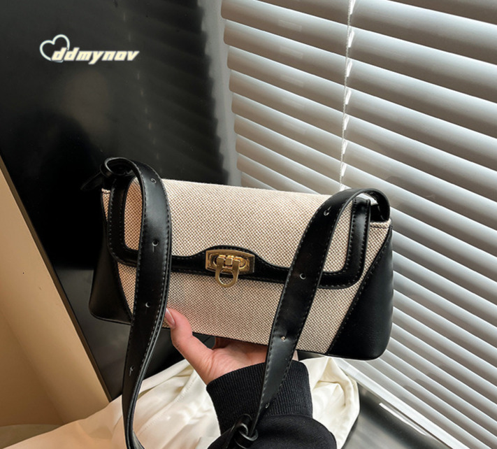 Crossbody for Women 2025 Trendy New Niche Shoulder Color-Block Casual Commuter Versatile Underarm Bag ddmynov